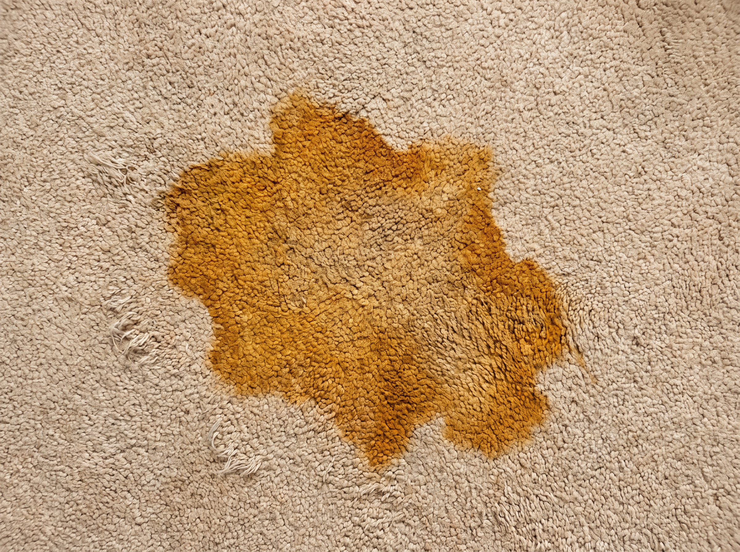 Mochetă cu pată veche de urină sau grăsime, înainte de aplicarea Enzyme Prespray PRO